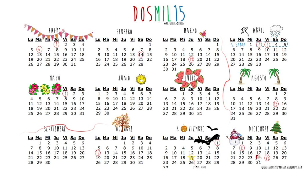 Calendario 2015 - @palomitazdemaiz 2